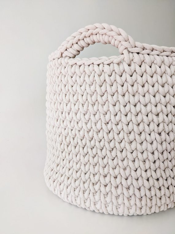 Large crochet basket with handles