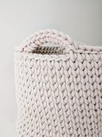 Large crochet basket with handles