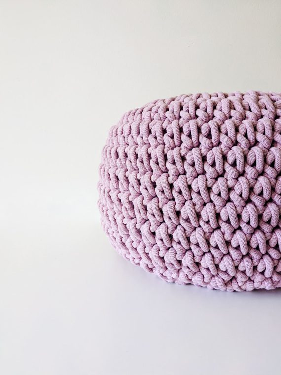 Lila crochet pouffe