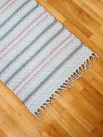 Crochet mint striped rug for the children's room