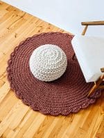 Round terracota rug for the living room